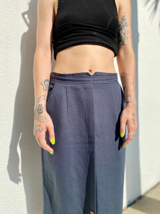 Vintage 70s/80s Navy Blue Midi Skirt