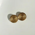 Vintage Mid-Century Gold Tone Swirl Earrings