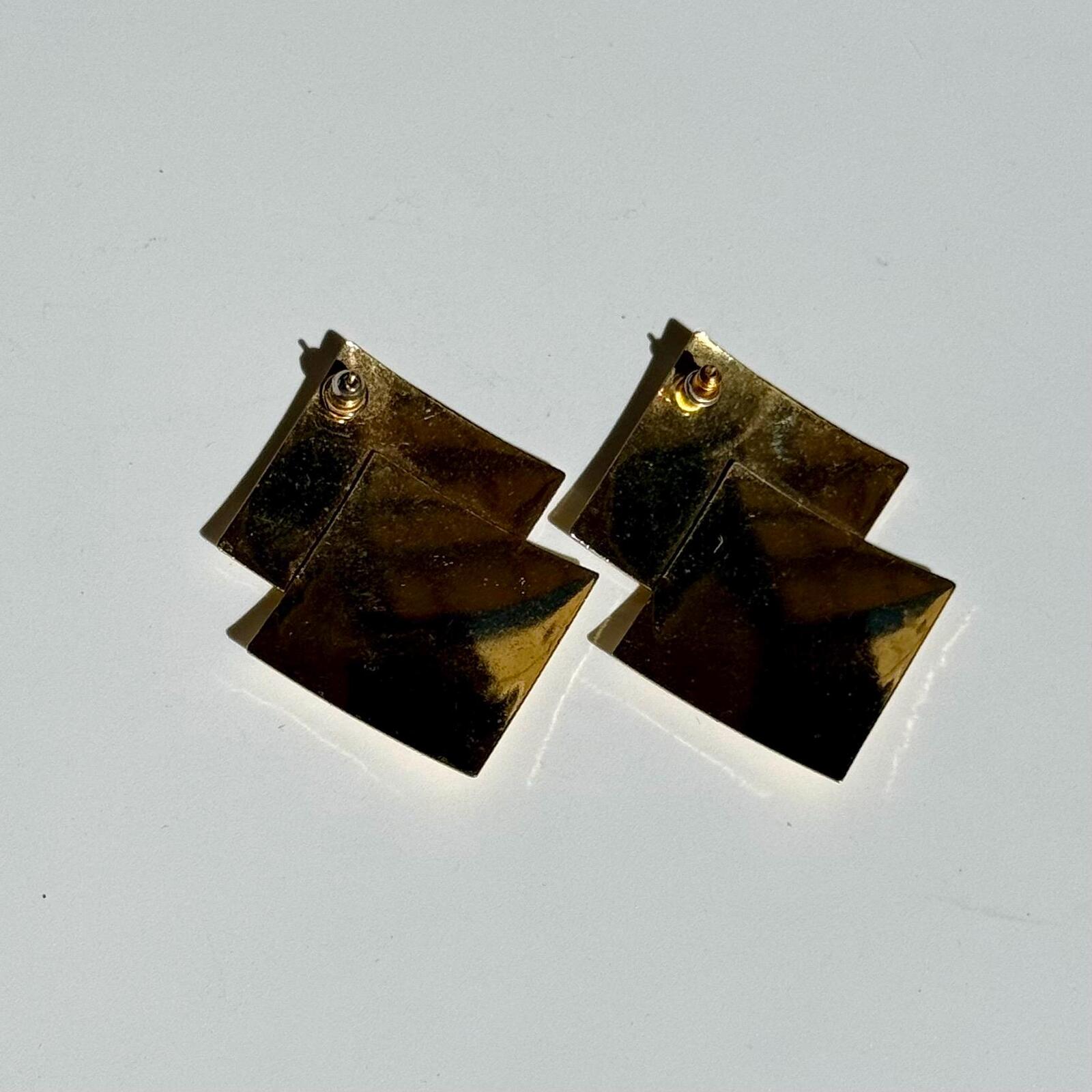 Vintage 80s Hammered Metal Earrings