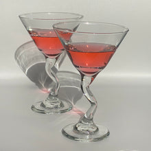 Load image into Gallery viewer, 80s Zig Zag Martini Glasses Set of 2
