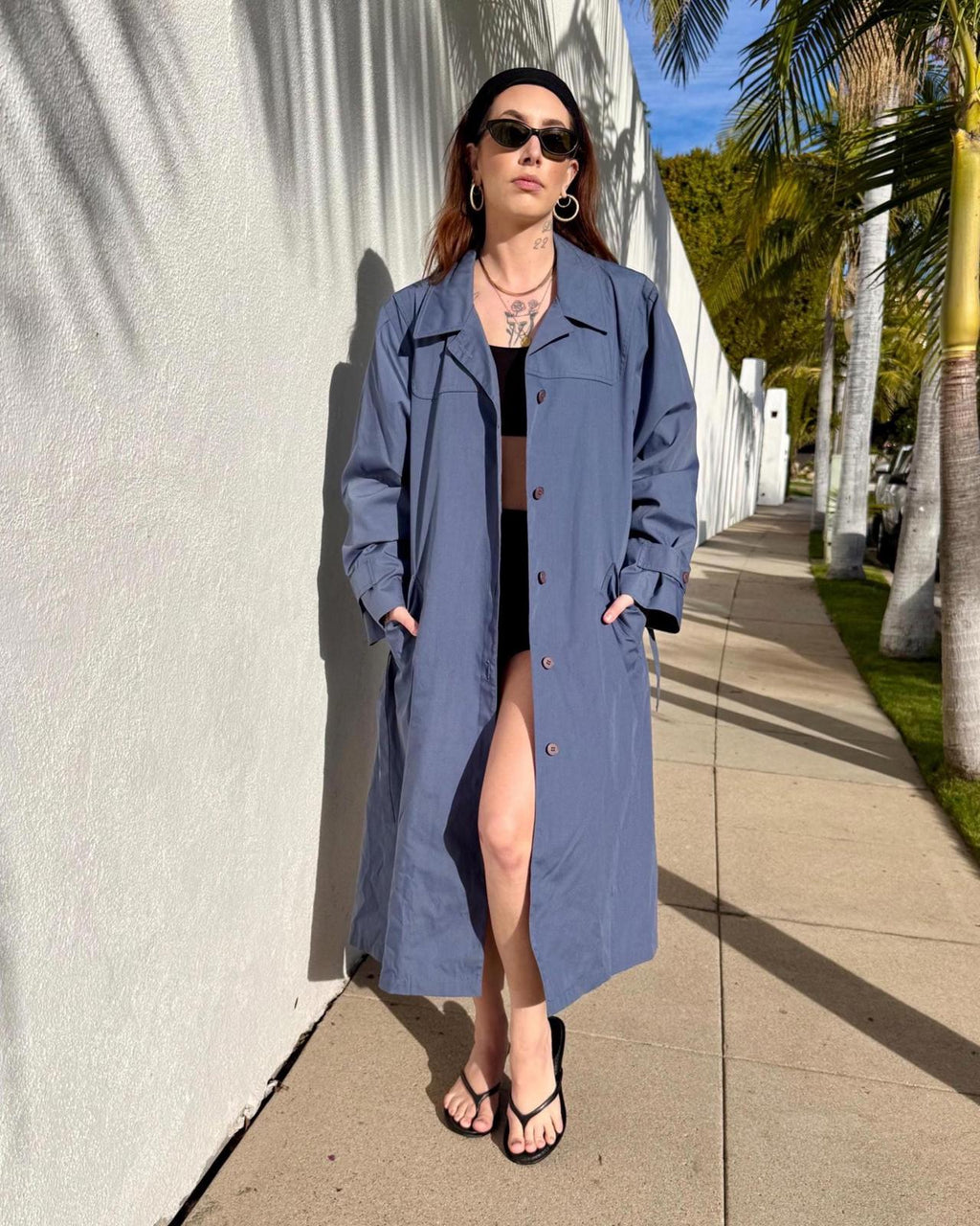 Vintage London Fog Trench | Blue Gray USA Made | Size 16P