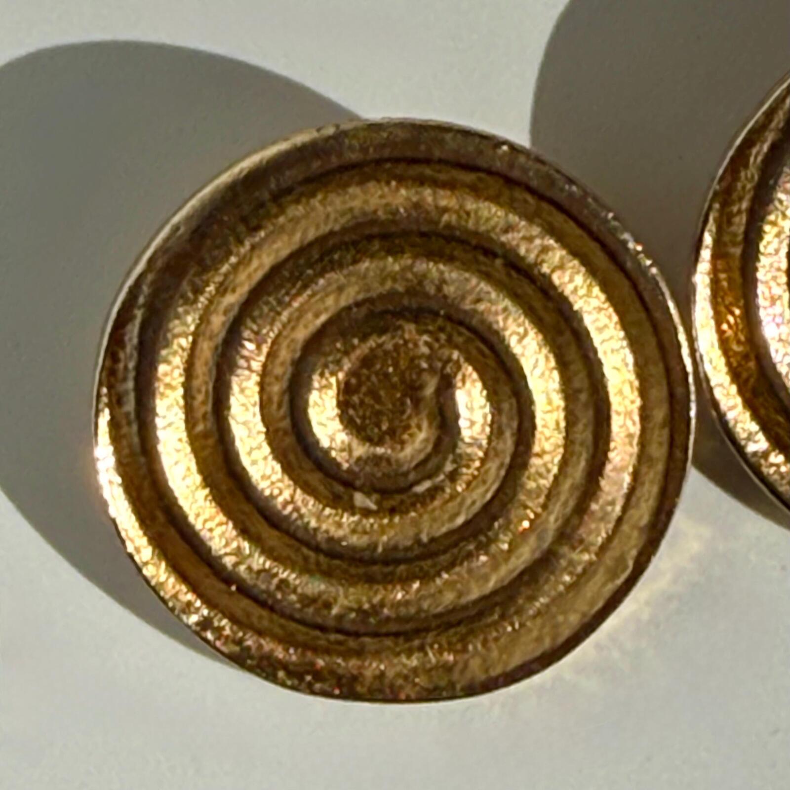 Vintage Mid-Century Gold Tone Swirl Earrings