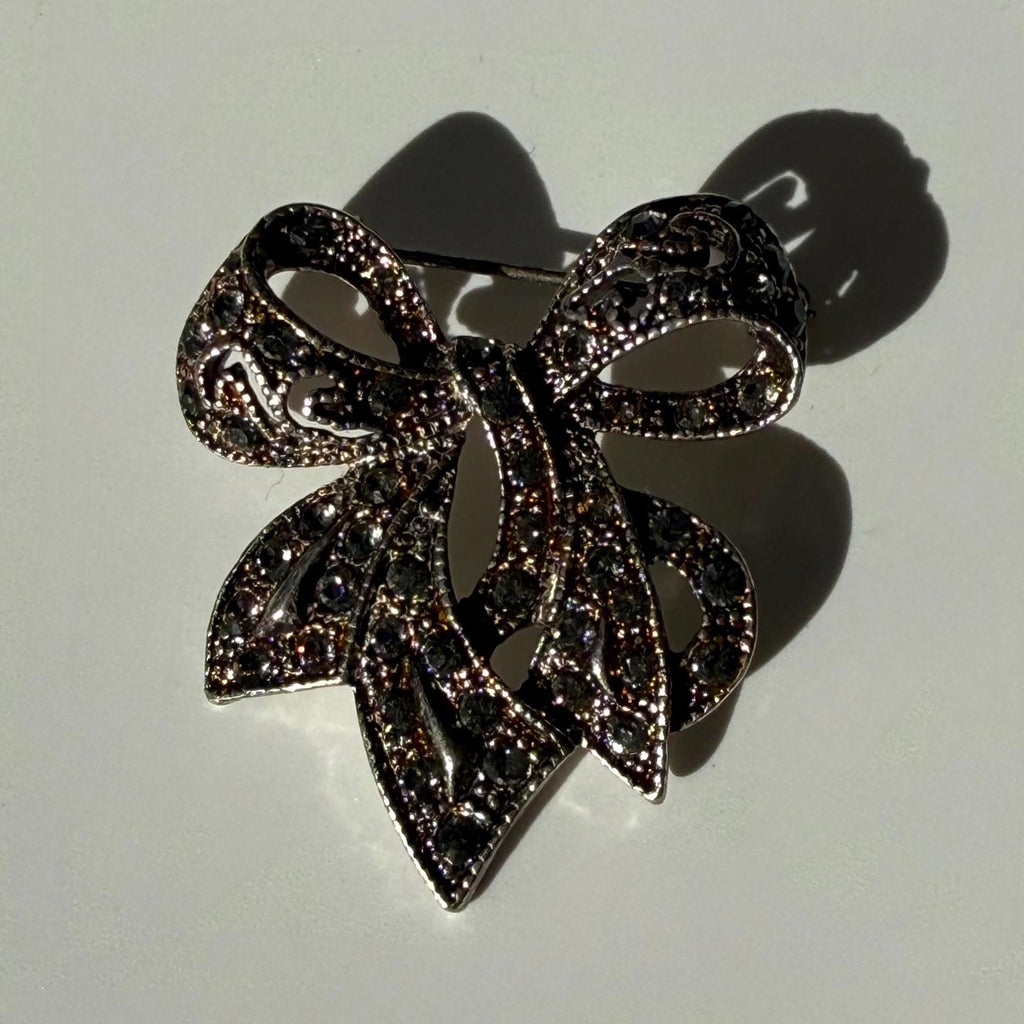 Vintage Silver Bow Brooch | Statement Pin | Collectible Large Bow