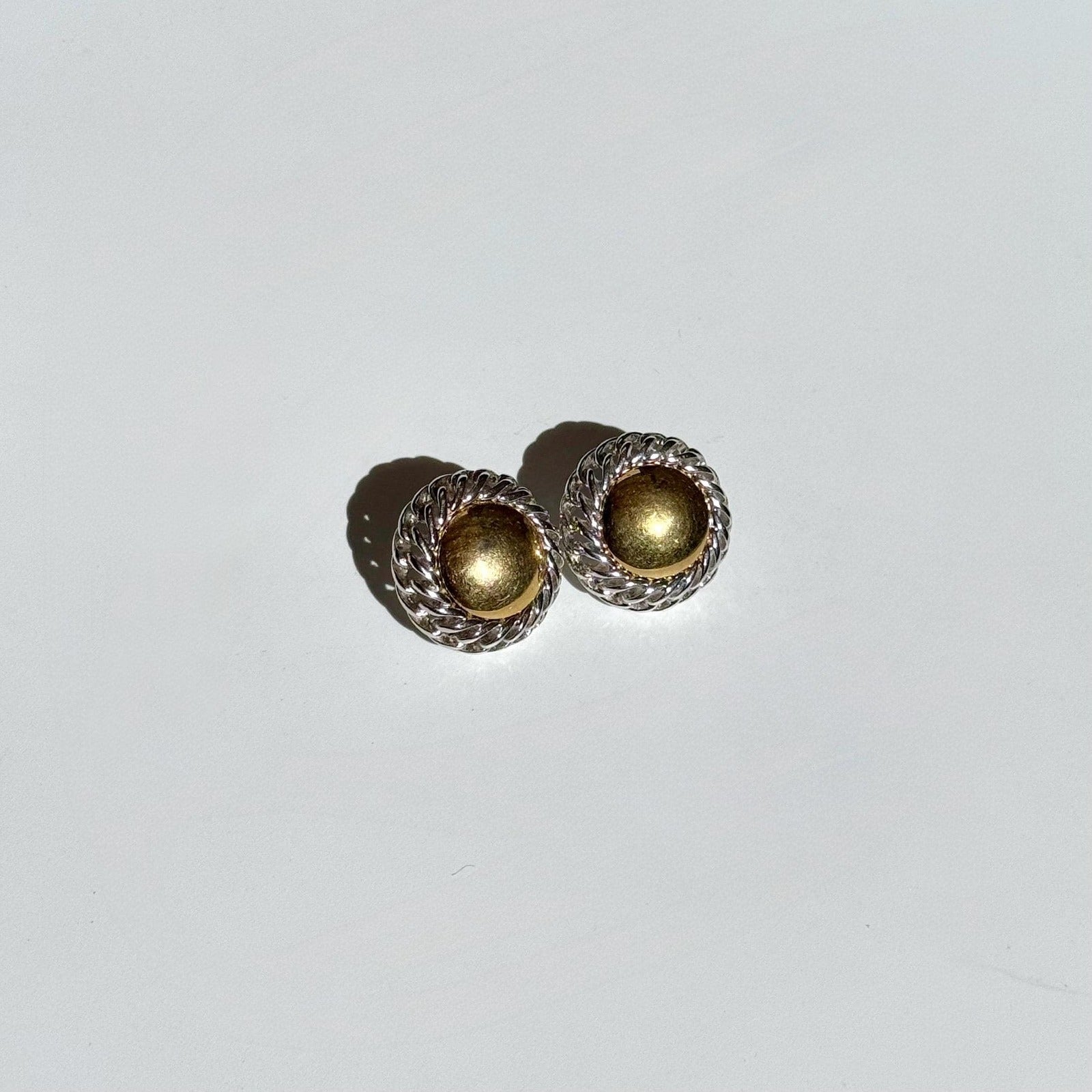 Vintage 80s Mixed Metal Earrings