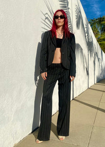 Vintage Y2K Women's Two Piece Striped Suit