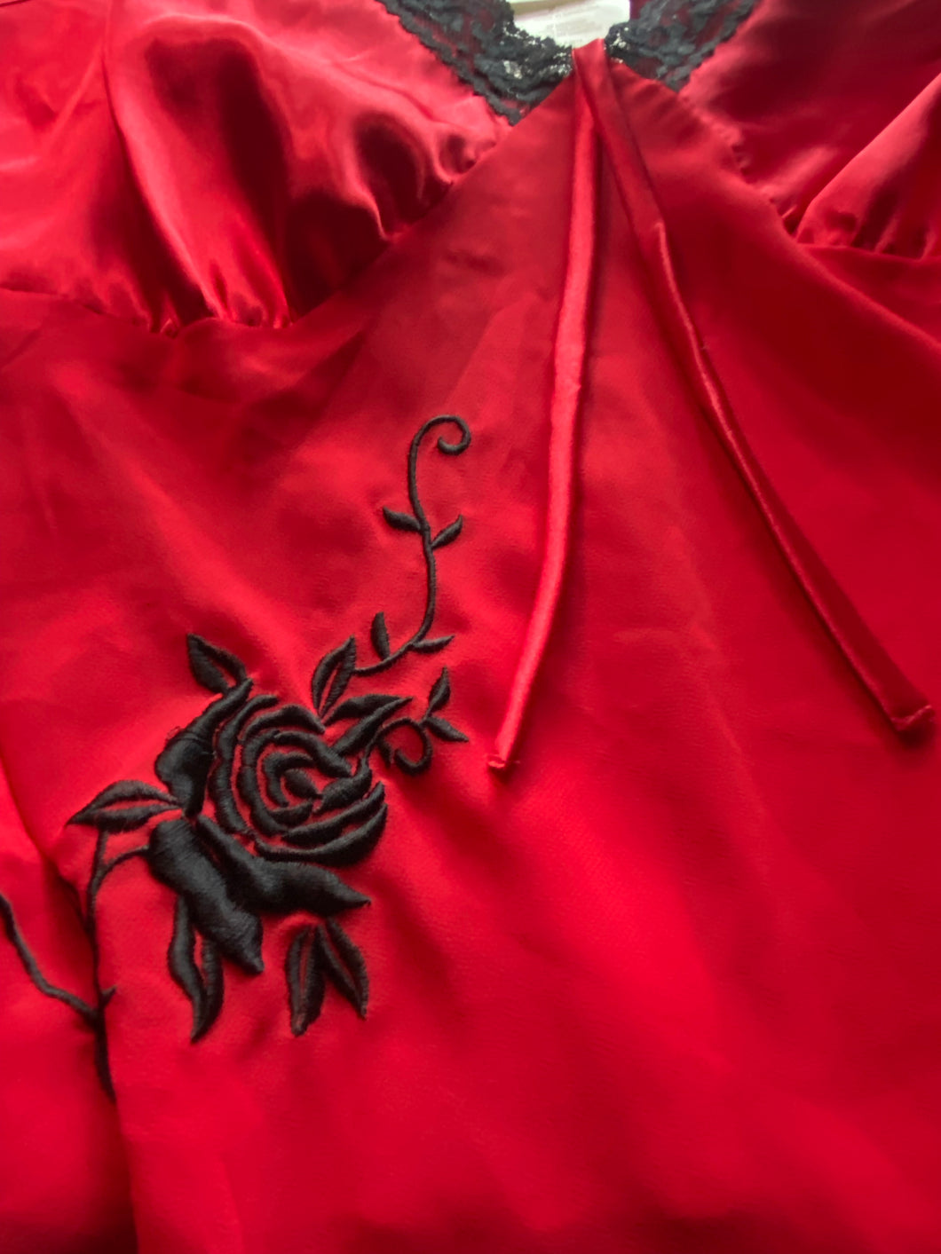 Red PJ set with robe