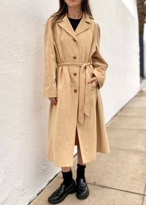 Vintage Tan Trench Coat, Union Made Long Trench Jacket