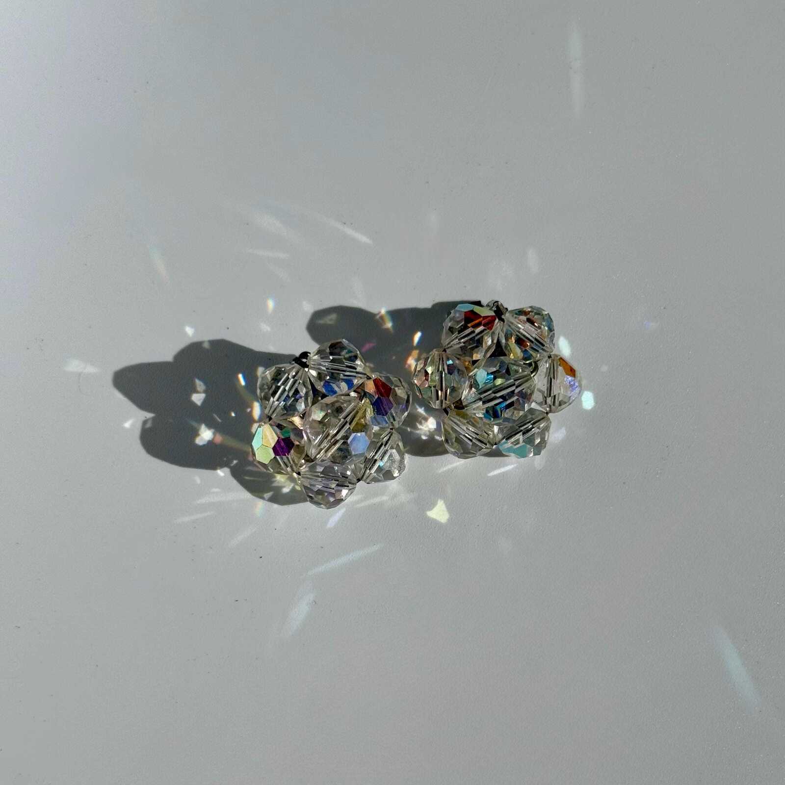 Vintage Chunky Sparkly Crystal Earrings