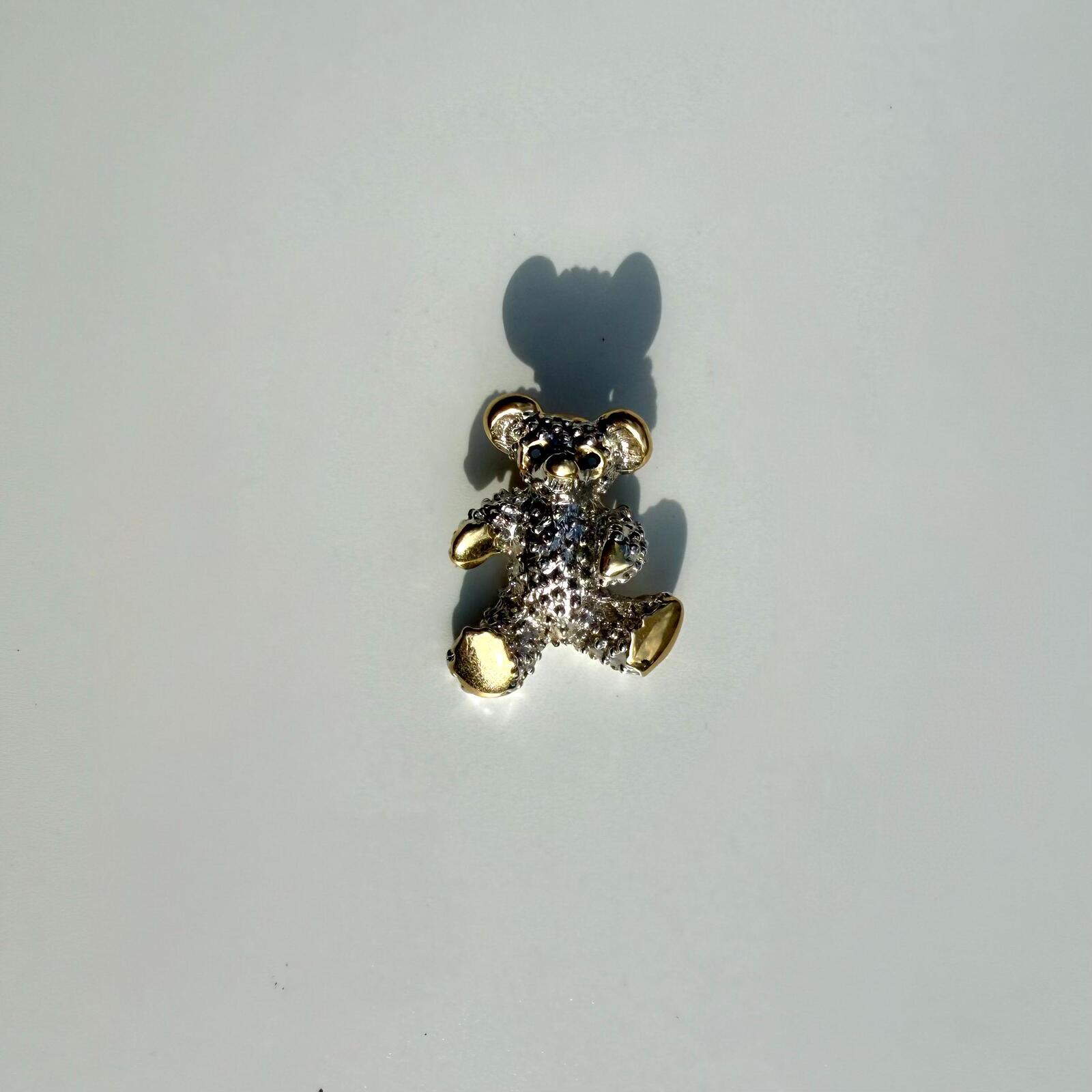 Vintage Teddy Bear Brooch | Gold & Silver Tone Bear Pin