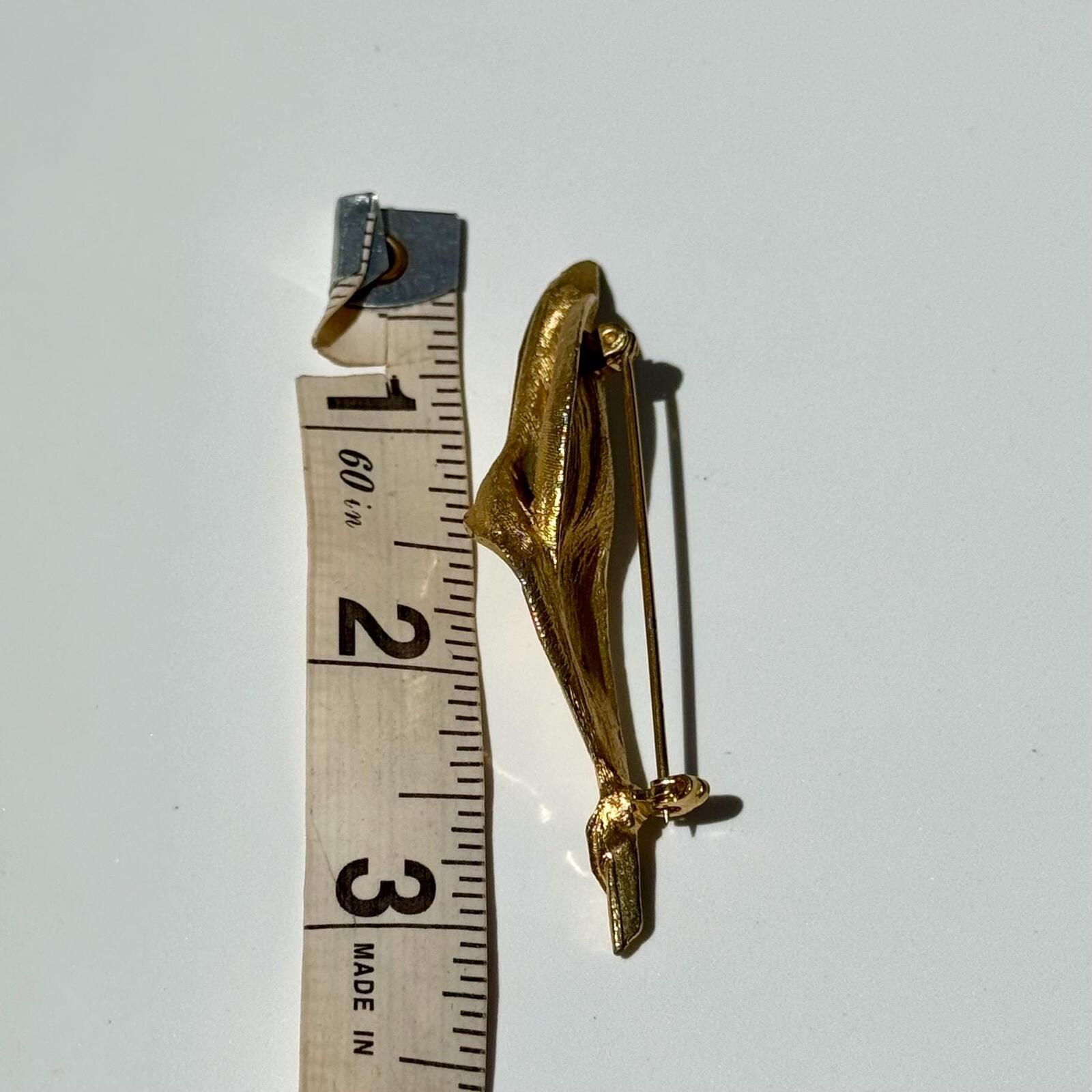 Vintage Cala Lily Brooch | Gold Tone Floral Pin