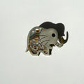 Silver Elephant Brooch | Abalone Inlay Pin | Vintage Artisan Jewelry