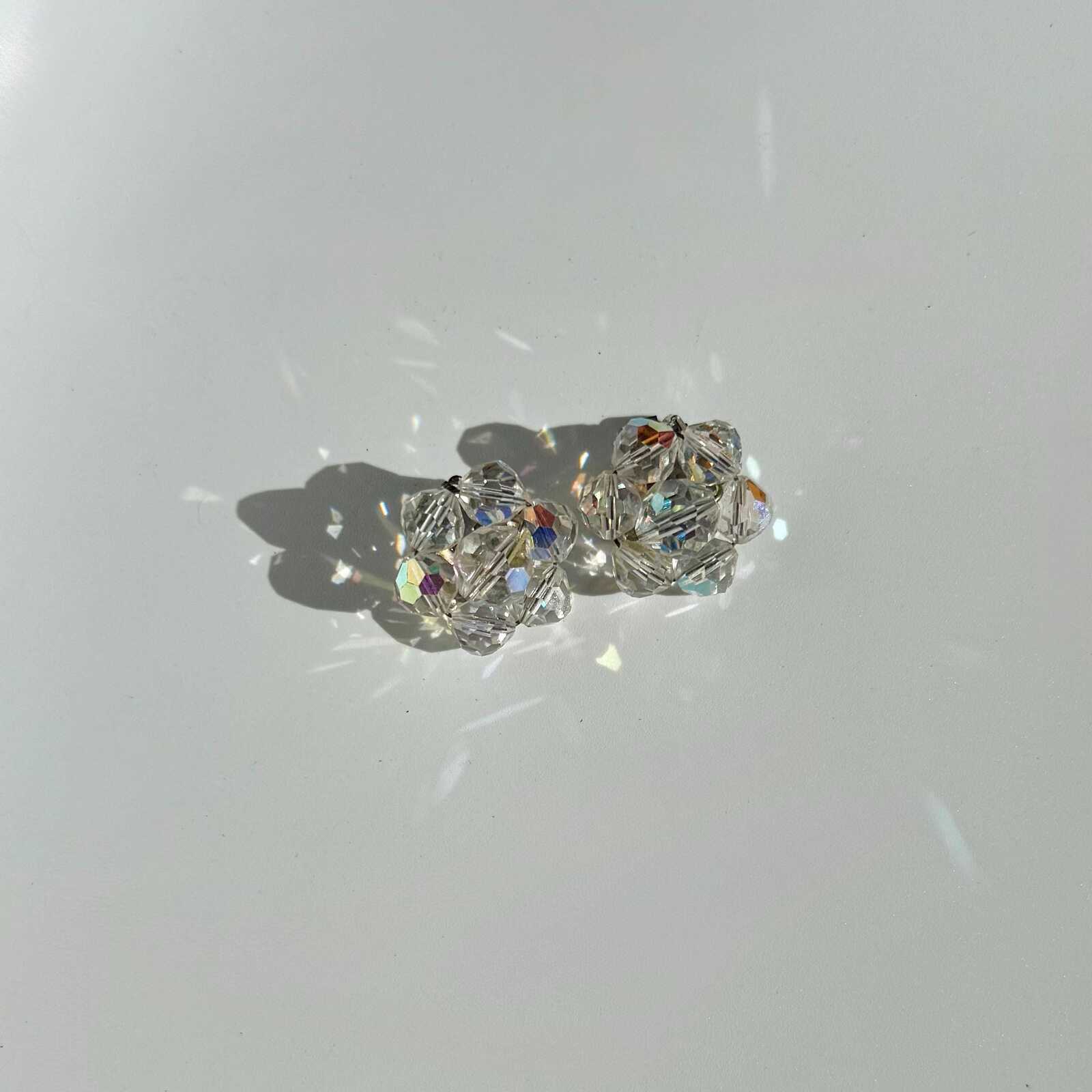 Vintage Chunky Sparkly Crystal Earrings