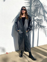 Load image into Gallery viewer, Vintage Long Leather Trench Coat
