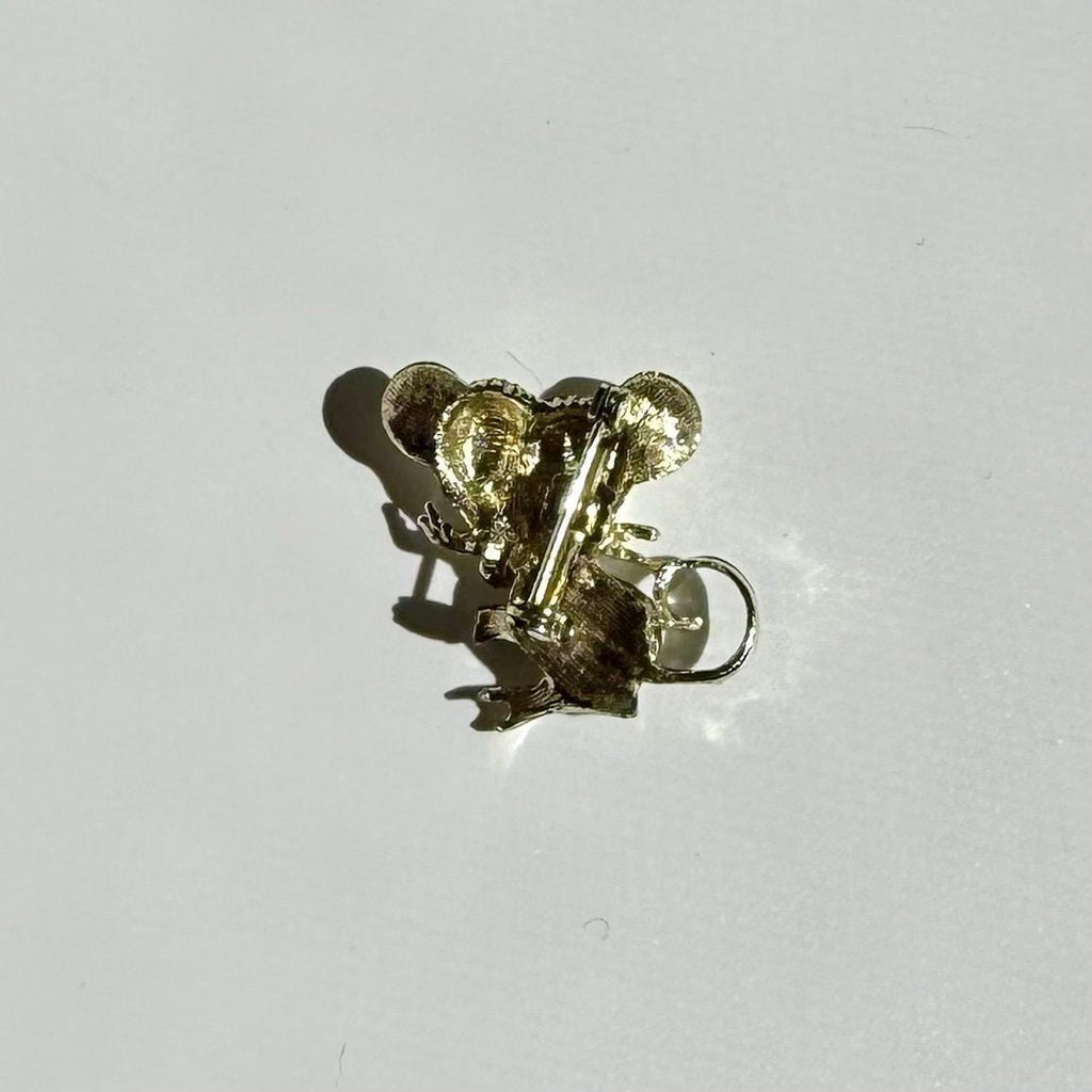 Vintage Mouse Brooch | Rhinestone Figural Pin | Cute Animal Jewelry