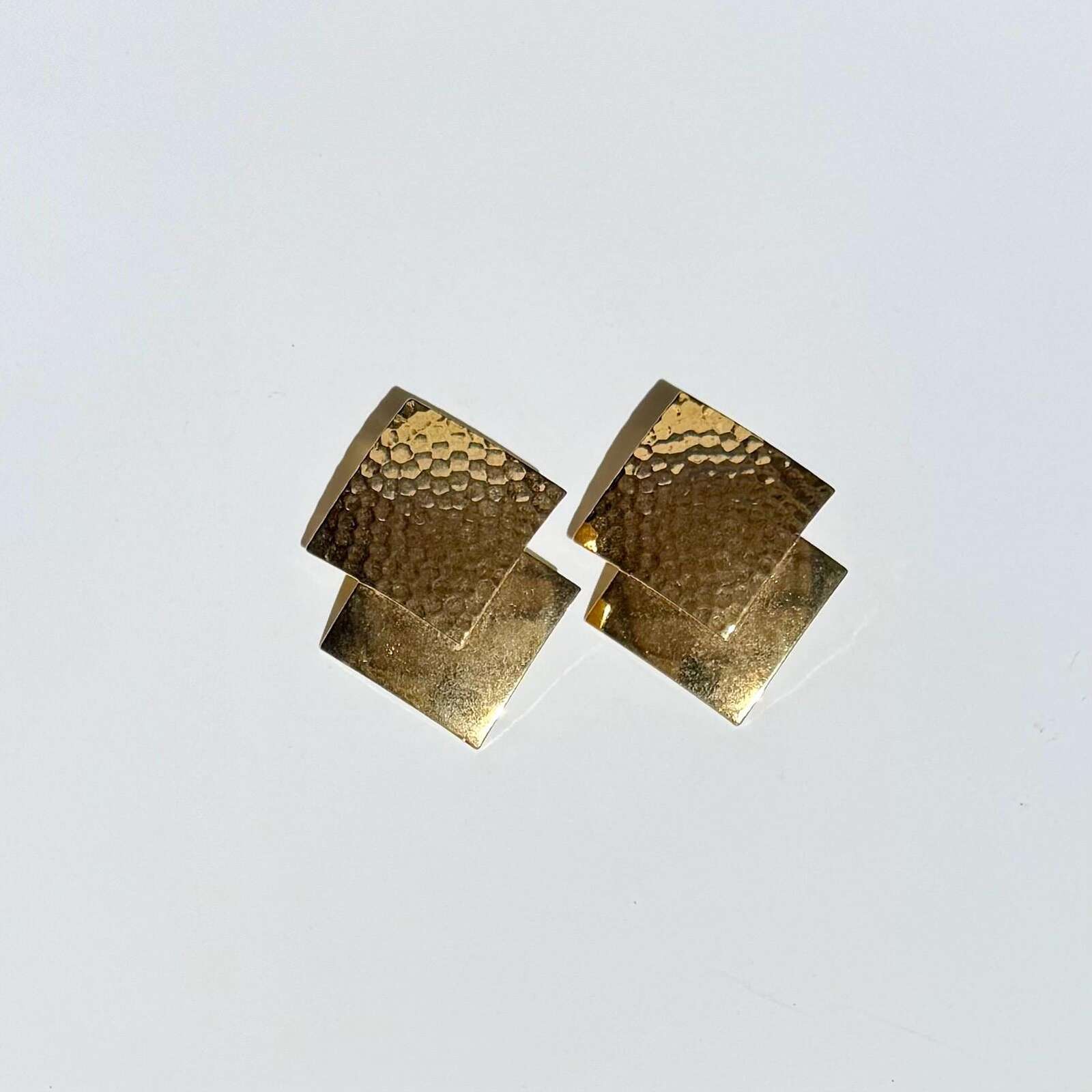 Vintage 80s Hammered Metal Earrings