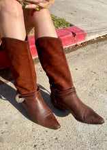 Load image into Gallery viewer, Vintage 80s Via Spiga Knee High Brown Leather Boots
