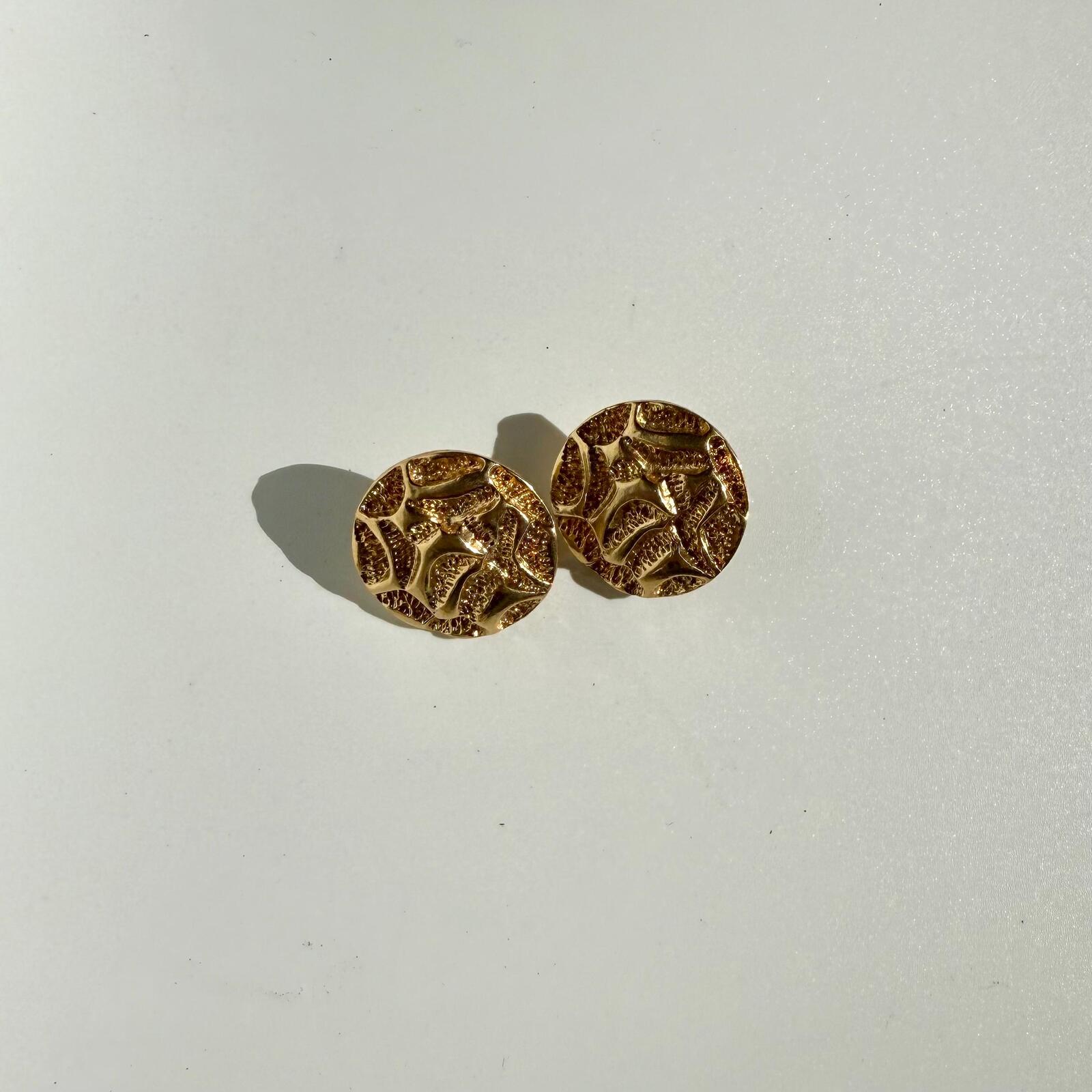 Vintage Mid-Century Golden Nugget Earrings