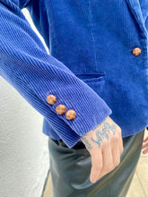 Load image into Gallery viewer, Vintage Corduroy Blazer in Blue, Shrunken Vintage Blazer
