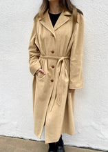 Load image into Gallery viewer, Vintage Tan Trench Coat, Union Made Long Trench Jacket
