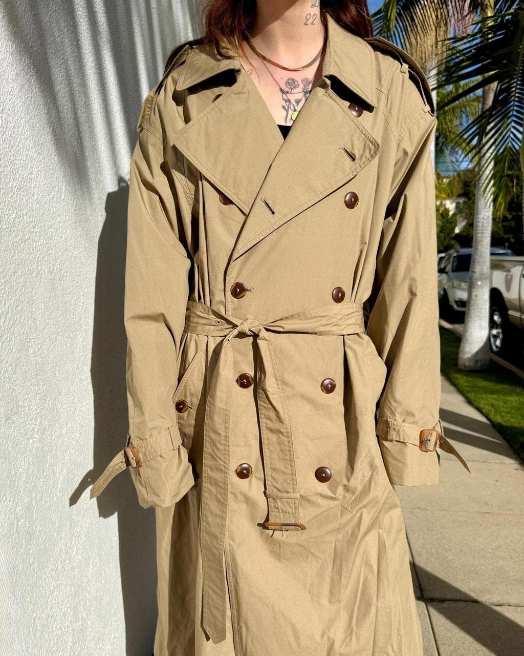 Vintage Mens London Fog Trench | Tan Oversized Coat | Size 44R