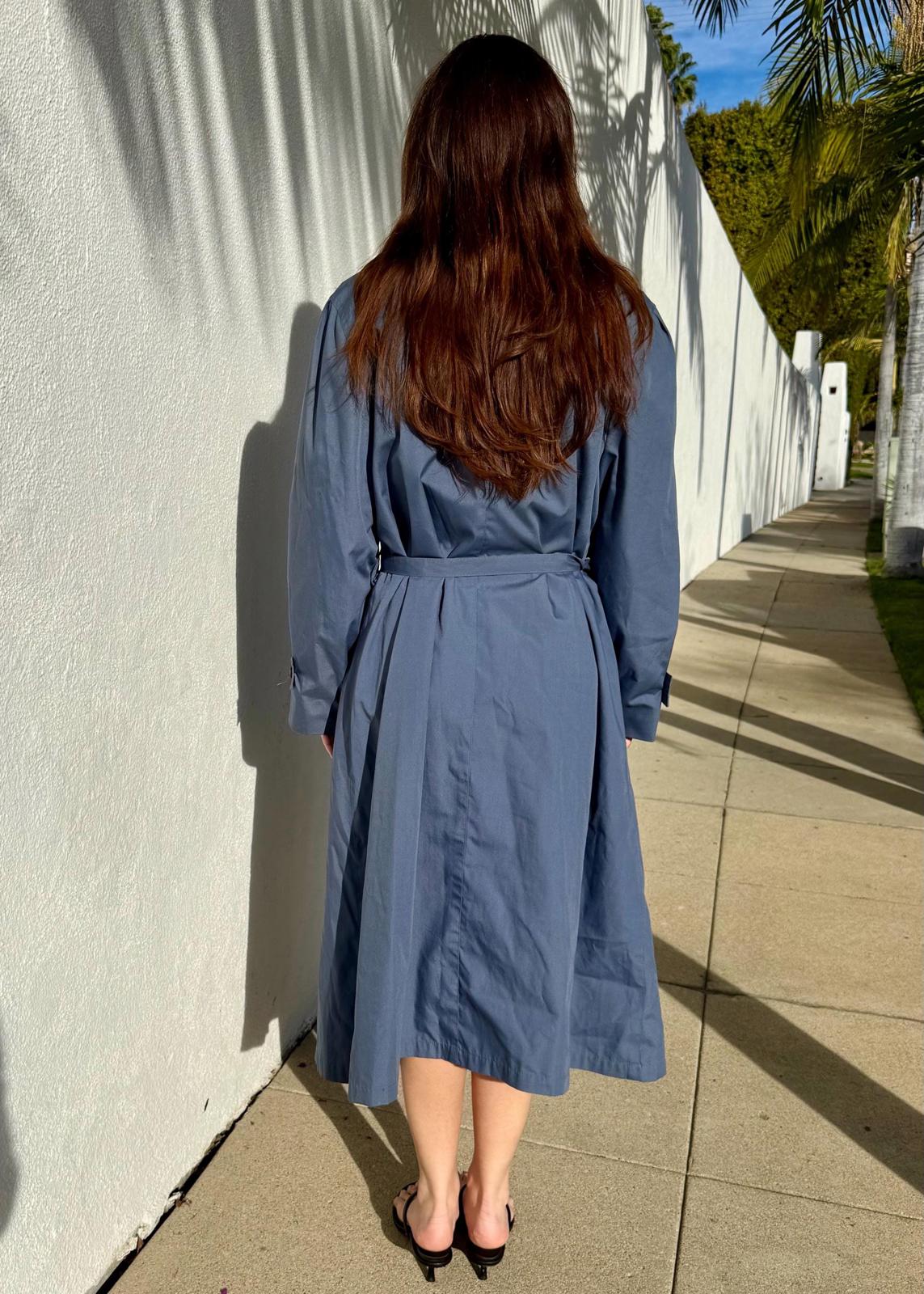 Vintage London Fog Trench | Blue Gray USA Made | Size 16P