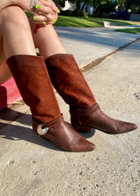 Load image into Gallery viewer, Vintage 80s Via Spiga Knee High Brown Leather Boots
