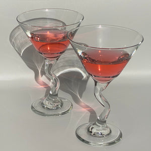 80s Zig Zag Martini Glasses Set of 2