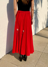 Load image into Gallery viewer, Vintage Western Wear Red Skirt with Concho Details
