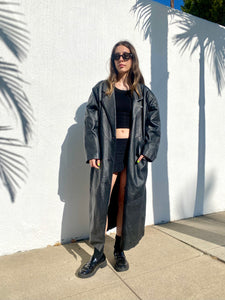 Vintage Long Leather Trench Coat