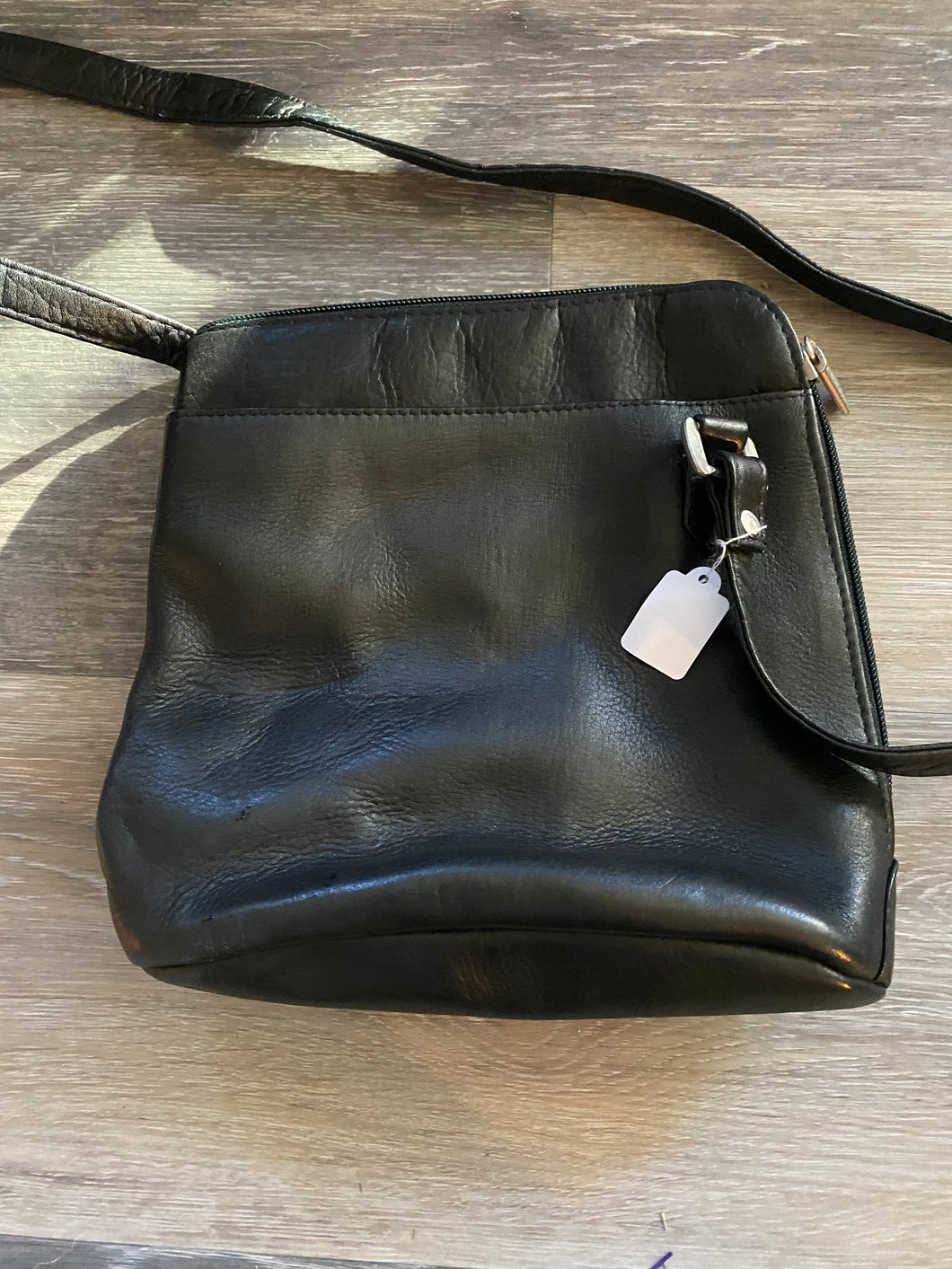 black leather cross body