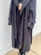 Load image into Gallery viewer, Vintage 90s Black Mens Trench Coat, Oversized Long Trench
