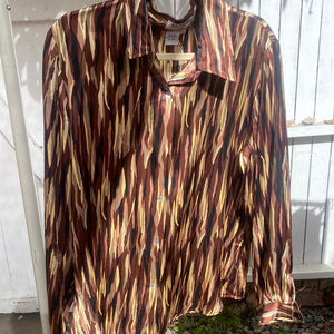 brown silk blouse