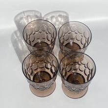 Load image into Gallery viewer, Set of 4 vintage smoke colored drinking glasses
