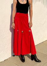 Load image into Gallery viewer, Vintage Western Wear Red Skirt with Concho Details
