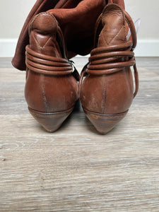 Vintage 80s Via Spiga Knee High Brown Leather Boots