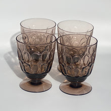 Load image into Gallery viewer, Set of 4 vintage smoke colored drinking glasses

