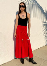 Load image into Gallery viewer, Vintage Western Wear Red Skirt with Concho Details
