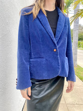 Load image into Gallery viewer, Vintage Corduroy Blazer in Blue, Shrunken Vintage Blazer
