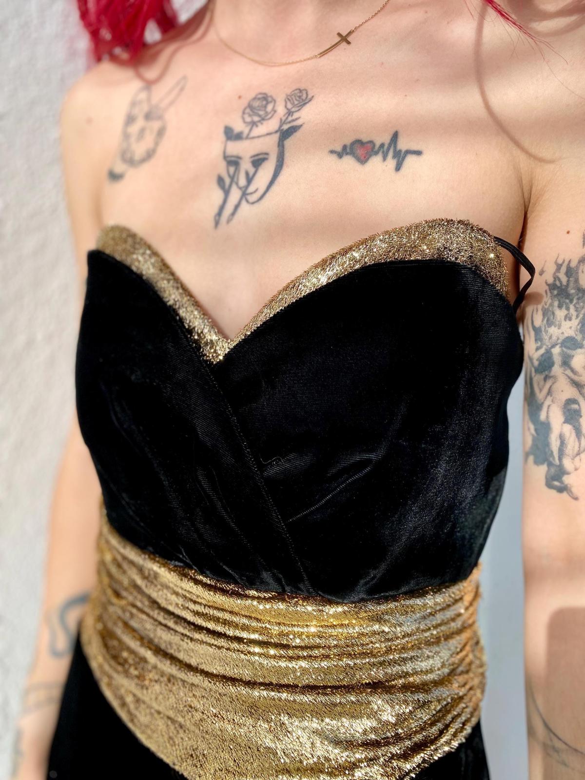 VTG 90s Black Velvet Party Dress