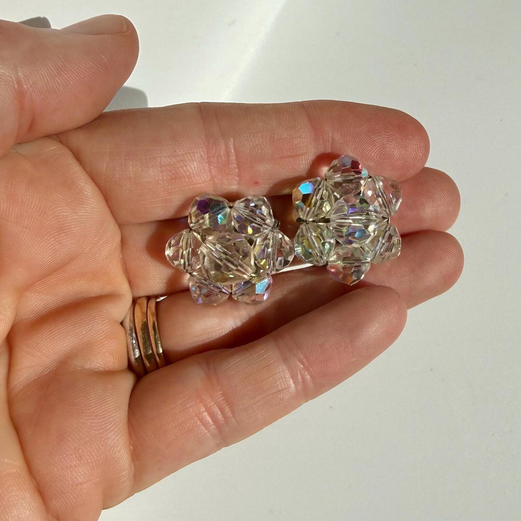 Vintage Chunky Sparkly Crystal Earrings