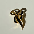 Black & Gold Bow Brooch | Vintage Statement Pin | Elegant Retro Jewelry