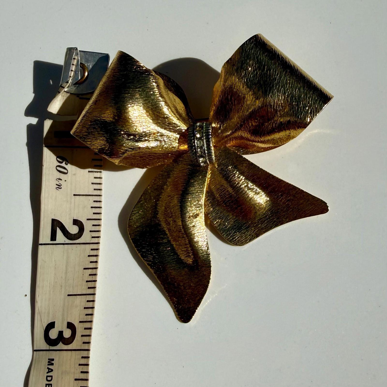 Vintage Gold Bow Brooch | Statement Pin | Collectible Large Bow