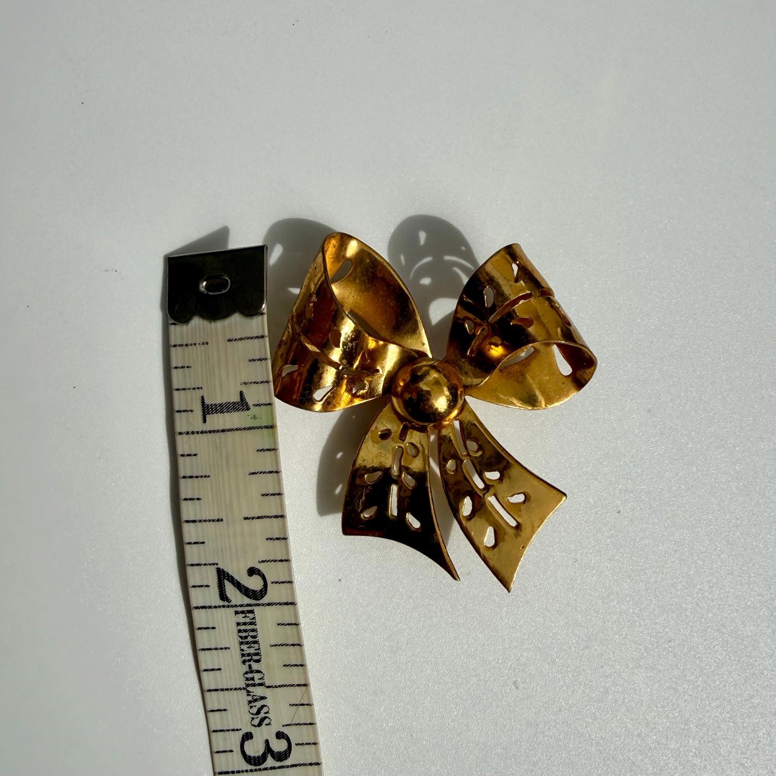 Vintage Gold Bow Brooch | Statement Pin | Collectible Bow