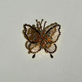 Signed Monet Butterfly Brooch | Gold Tone Rhinestone | Vintage Gift