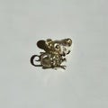 Vintage Mouse Brooch | Rhinestone Figural Pin | Cute Animal Jewelry