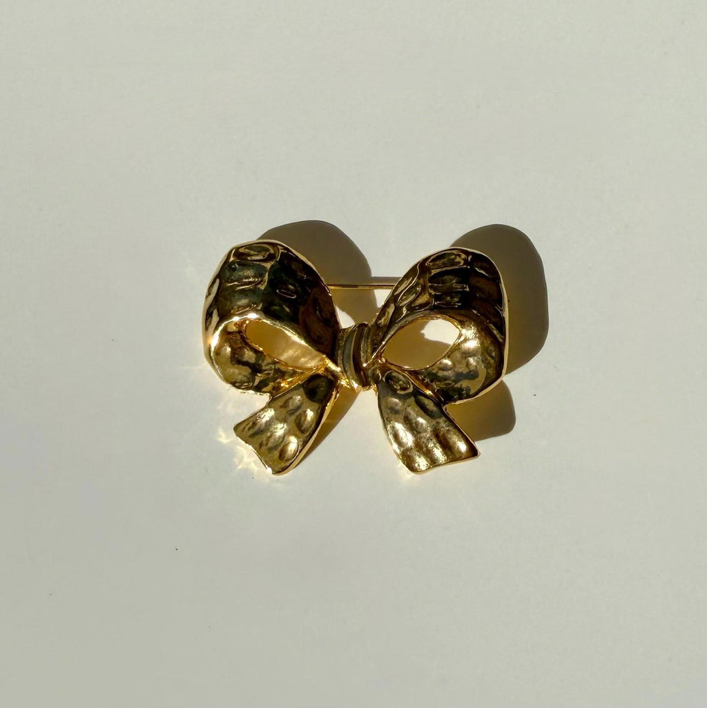 Vintage Gold Bow Brooch | Statement Pin | Collectible Bow
