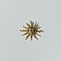 Vintage Gold Tone Celestial Sun Face Brooch and Pendant