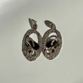 Vintage Oversized Silver Tone Drop Earrings