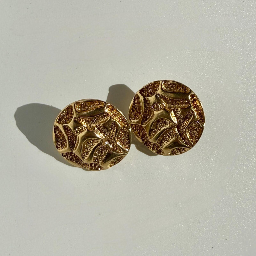 Vintage Mid-Century Golden Nugget Earrings