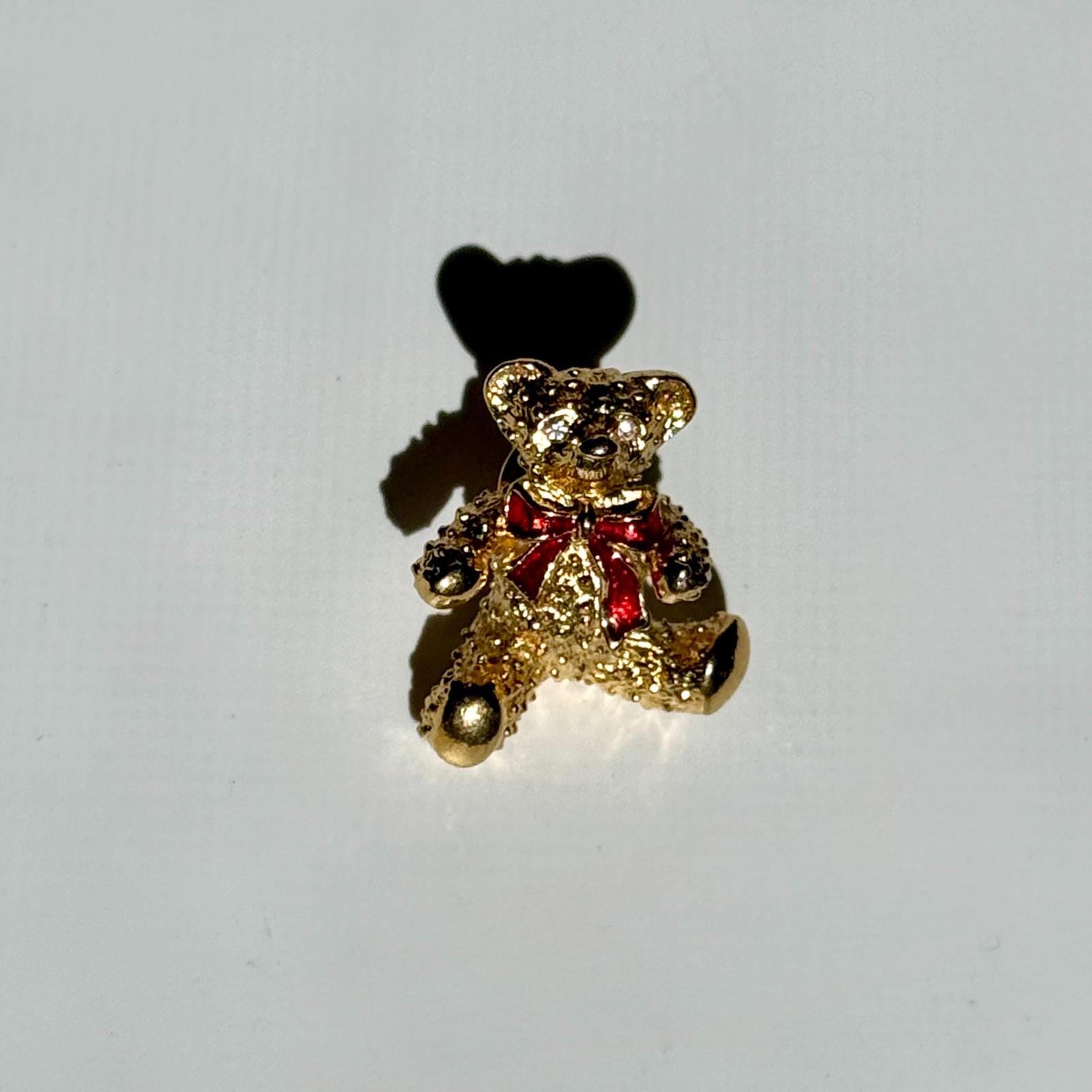 Vintage Gold Teddy Bear Pin | Gold Tone Brooch